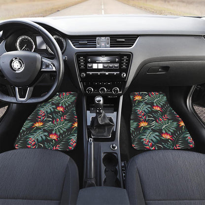 Hawaiian Tropical Plants Pattern Print Front Car Floor Mats