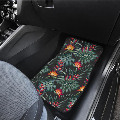 Hawaiian Tropical Plants Pattern Print Front Car Floor Mats