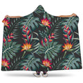 Hawaiian Tropical Plants Pattern Print Hooded Blanket