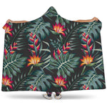Hawaiian Tropical Plants Pattern Print Hooded Blanket
