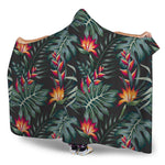 Hawaiian Tropical Plants Pattern Print Hooded Blanket