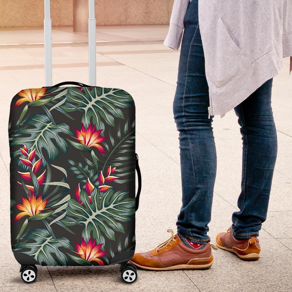 Hawaiian Tropical Plants Pattern Print Luggage Cover GearFrost