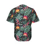 Hawaiian Tropical Plants Pattern Print Men's Baseball Jersey