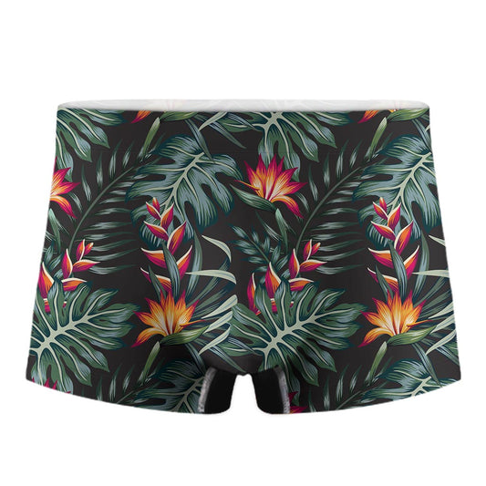 Hawaiian Tropical Plants Pattern Print Men's Boxer Briefs