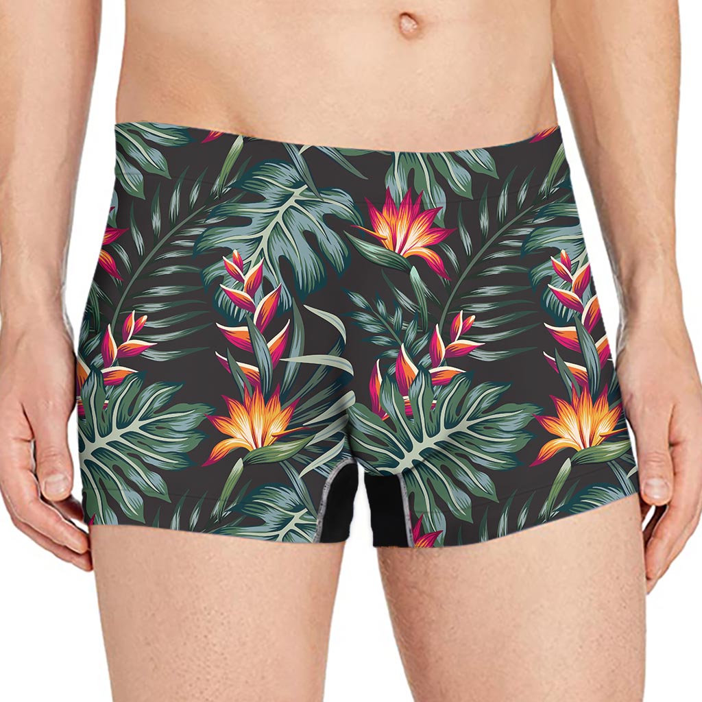 Hawaiian Tropical Plants Pattern Print Men's Boxer Briefs