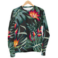 Hawaiian Tropical Plants Pattern Print Men's Crewneck Sweatshirt