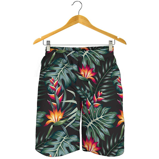 Hawaiian Tropical Plants Pattern Print Men's Shorts