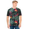 Hawaiian Tropical Plants Pattern Print Men's T-Shirt