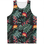 Hawaiian Tropical Plants Pattern Print Men's Tank Top