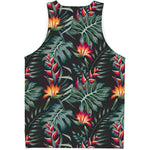 Hawaiian Tropical Plants Pattern Print Men's Tank Top