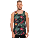 Hawaiian Tropical Plants Pattern Print Men's Tank Top