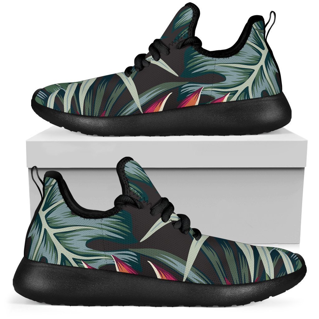 Hawaiian Tropical Plants Pattern Print Mesh Knit Shoes GearFrost