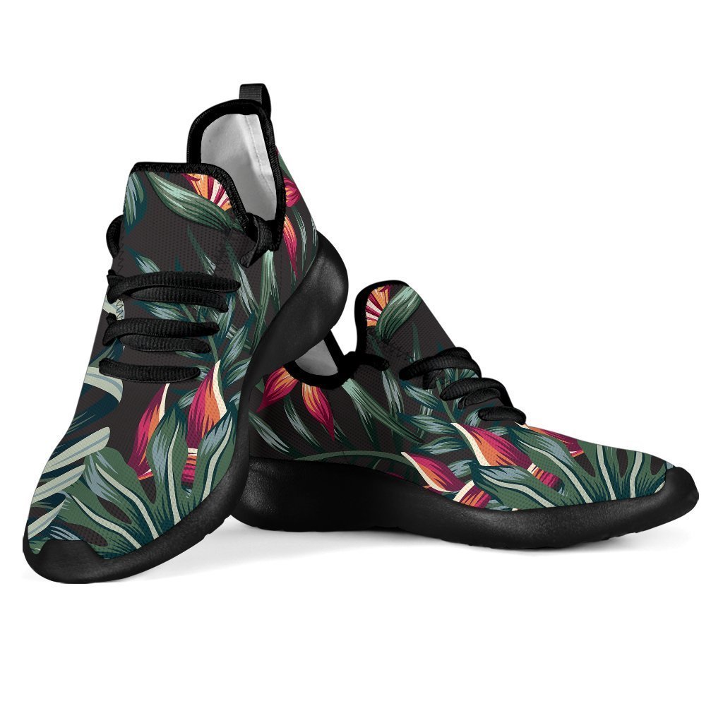 Hawaiian Tropical Plants Pattern Print Mesh Knit Shoes GearFrost
