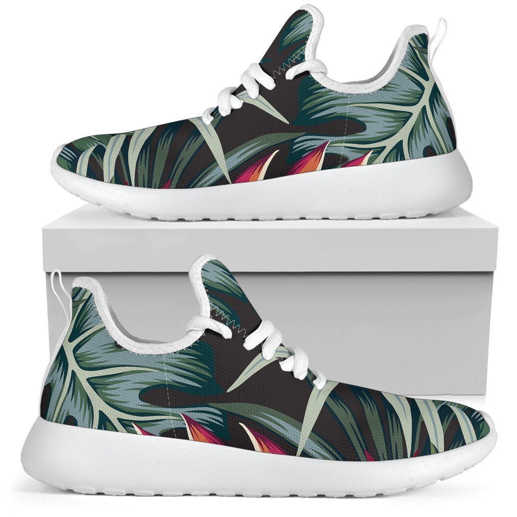 Hawaiian Tropical Plants Pattern Print Mesh Knit Shoes GearFrost