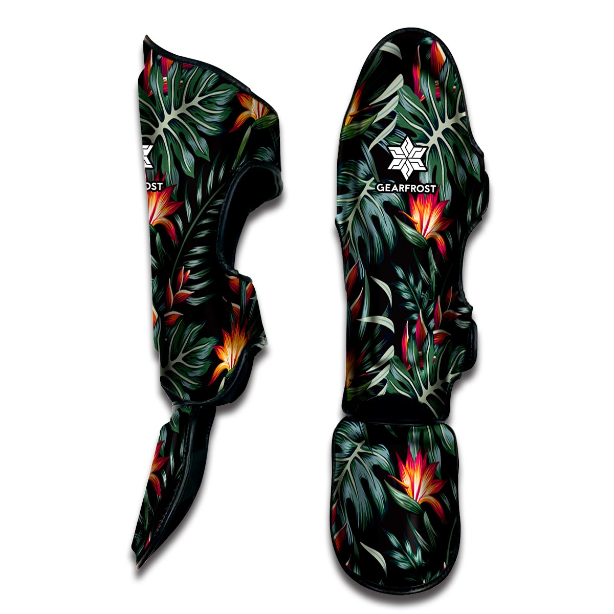 Hawaiian Tropical Plants Pattern Print Muay Thai Shin Guard