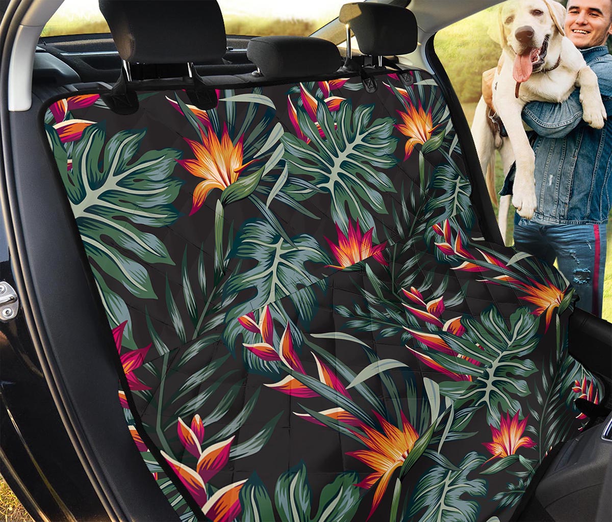 Hawaiian Tropical Plants Pattern Print Pet Car Back Seat Cover