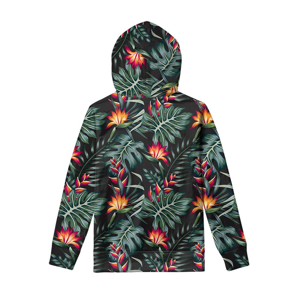 Hawaiian Tropical Plants Pattern Print Pullover Hoodie