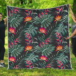 Hawaiian Tropical Plants Pattern Print Quilt