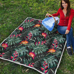 Hawaiian Tropical Plants Pattern Print Quilt