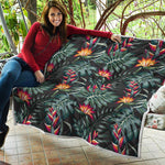 Hawaiian Tropical Plants Pattern Print Quilt