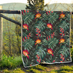 Hawaiian Tropical Plants Pattern Print Quilt