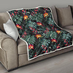 Hawaiian Tropical Plants Pattern Print Quilt