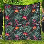 Hawaiian Tropical Plants Pattern Print Quilt