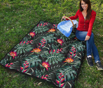 Hawaiian Tropical Plants Pattern Print Quilt