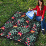 Hawaiian Tropical Plants Pattern Print Quilt