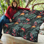 Hawaiian Tropical Plants Pattern Print Quilt