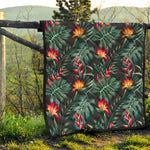 Hawaiian Tropical Plants Pattern Print Quilt