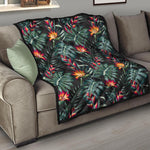 Hawaiian Tropical Plants Pattern Print Quilt