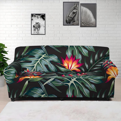Hawaiian Tropical Plants Pattern Print Sofa Cover