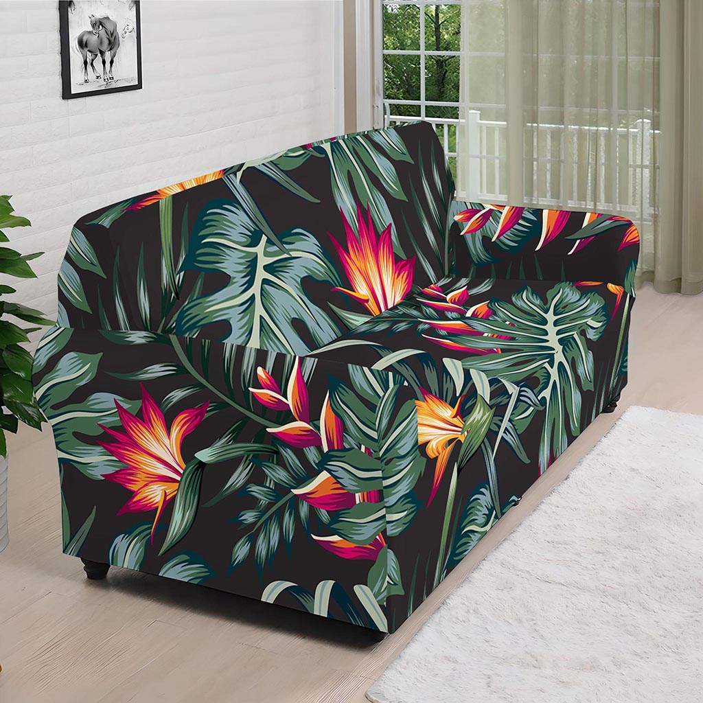 Hawaiian Tropical Plants Pattern Print Sofa Cover