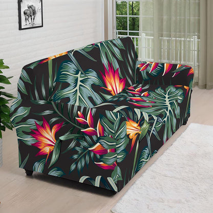 Hawaiian Tropical Plants Pattern Print Sofa Cover