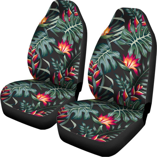 Hawaiian Tropical Plants Pattern Print Universal Fit Car Seat Covers