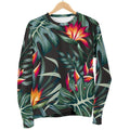 Hawaiian Tropical Plants Pattern Print Women's Crewneck Sweatshirt