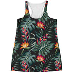 Hawaiian Tropical Plants Pattern Print Women's Racerback Tank Top