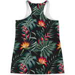 Hawaiian Tropical Plants Pattern Print Women's Racerback Tank Top