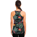 Hawaiian Tropical Plants Pattern Print Women's Racerback Tank Top