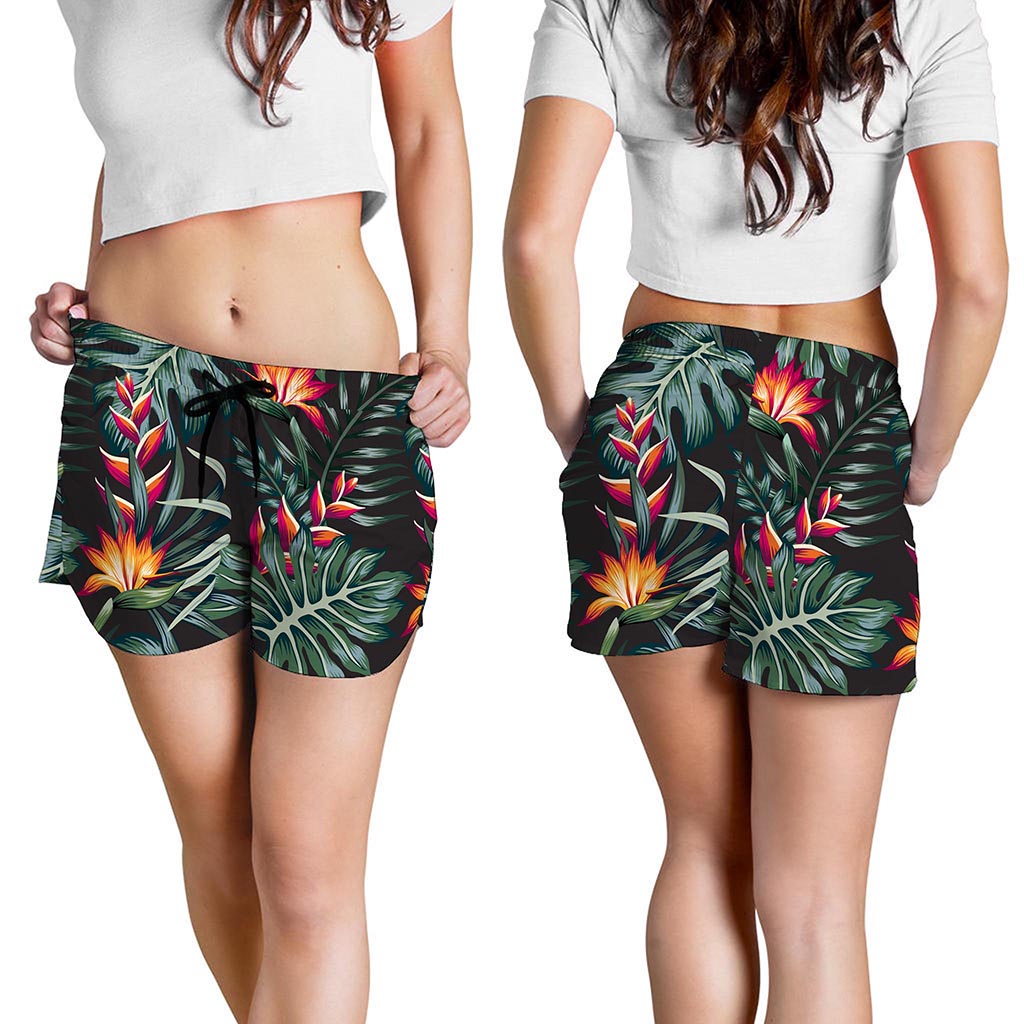 Hawaiian Tropical Plants Pattern Print Women's Shorts