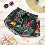 Hawaiian Tropical Plants Pattern Print Women's Shorts
