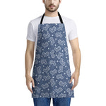Heart And Star Denim Jeans Pattern Print Apron