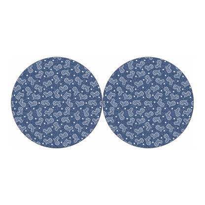 Heart And Star Denim Jeans Pattern Print Car Coasters
