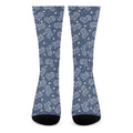 Heart And Star Denim Jeans Pattern Print Crew Socks
