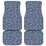 Heart And Star Denim Jeans Pattern Print Front and Back Car Floor Mats