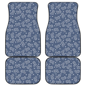 Heart And Star Denim Jeans Pattern Print Front and Back Car Floor Mats