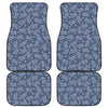 Heart And Star Denim Jeans Pattern Print Front and Back Car Floor Mats