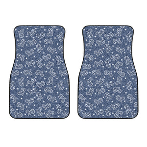 Heart And Star Denim Jeans Pattern Print Front Car Floor Mats