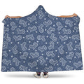 Heart And Star Denim Jeans Pattern Print Hooded Blanket